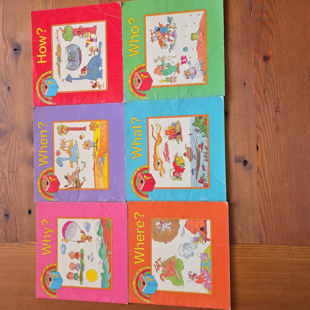 Discovery Toys Set Of 6 Books What? Why? How? When? Where? Who?